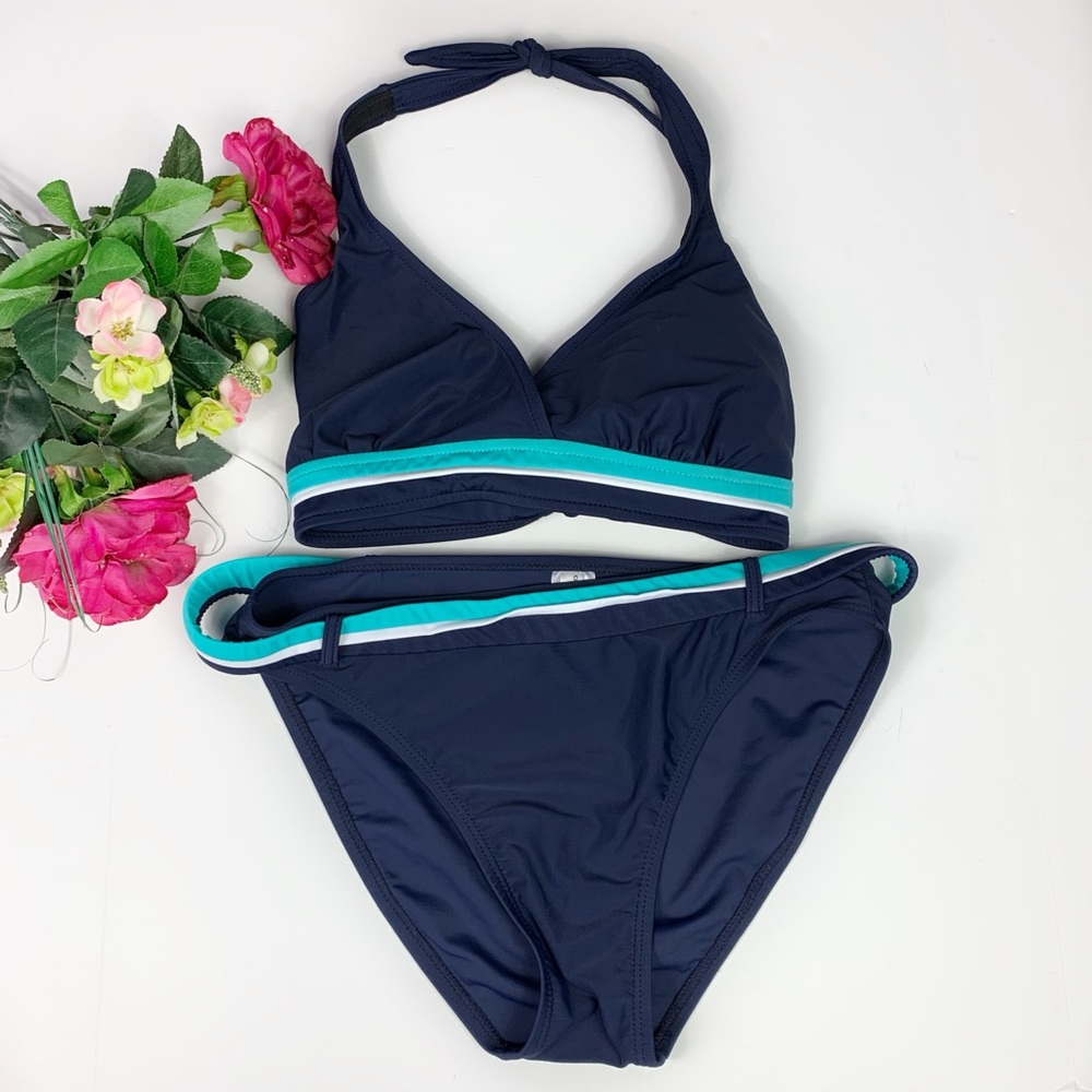 Ocean Dream Collection Belted Surplice Bikini Set